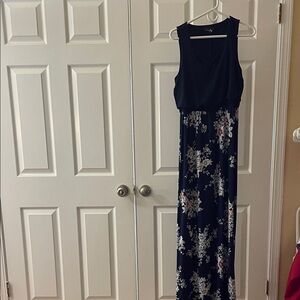 Trixxi Navy Floral Sleeveless Maxi Dress